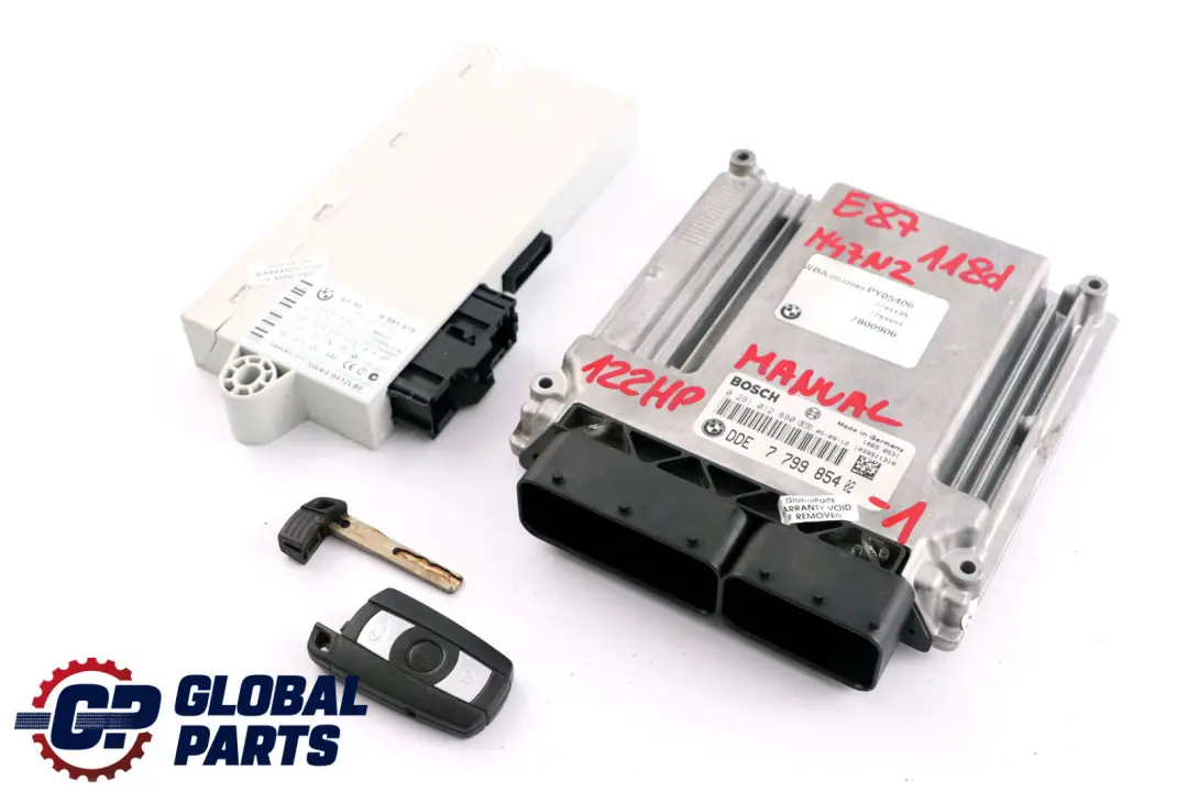 BMW E87 E90 M47N2 118d 318d 122HP ECU KIT DDE CAS2 Clave caja de cambios manual