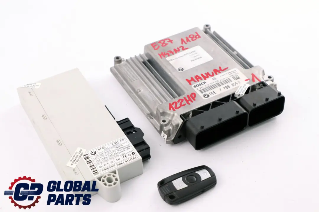 BMW E87 E90 M47N2 118d 318d 122HP ECU KIT DDE CAS2 Clave caja de cambios manual