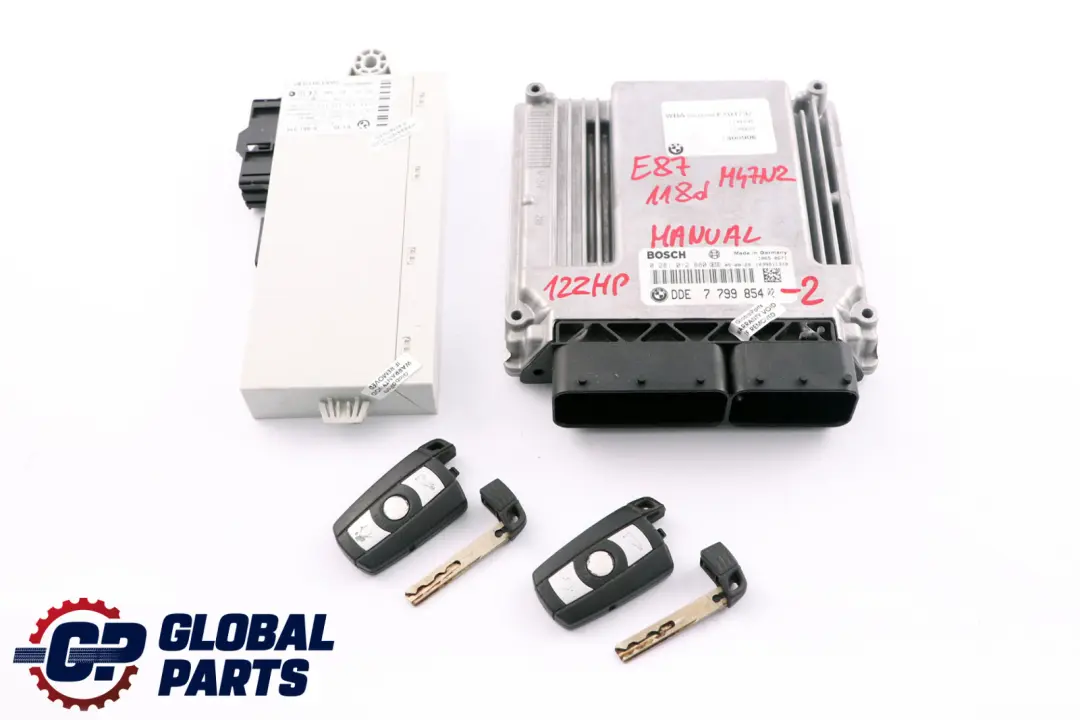 BMW 1 3 Series E87 E90 118d 318d M47N2 122HP ECU KIT DDE 7799854 CAS2 + 2 Keys