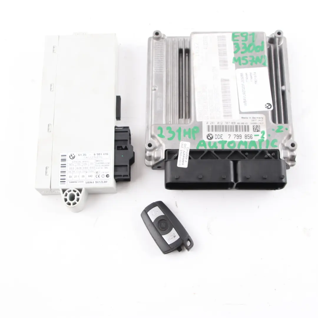 BMW E60 E61 E90 E91 330d 530d M57N2 231HP Engine ECU KIT DDE 7799856 CAS2 + Key