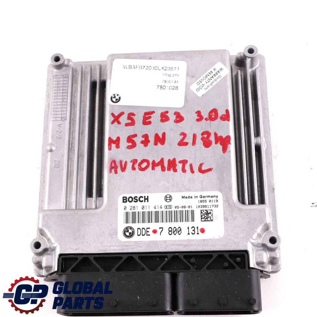 BMW X5 Series E53 3.0d M57N 218HP ECU Kit DDE 7800131 EWS3 + 2 Keys Automatic