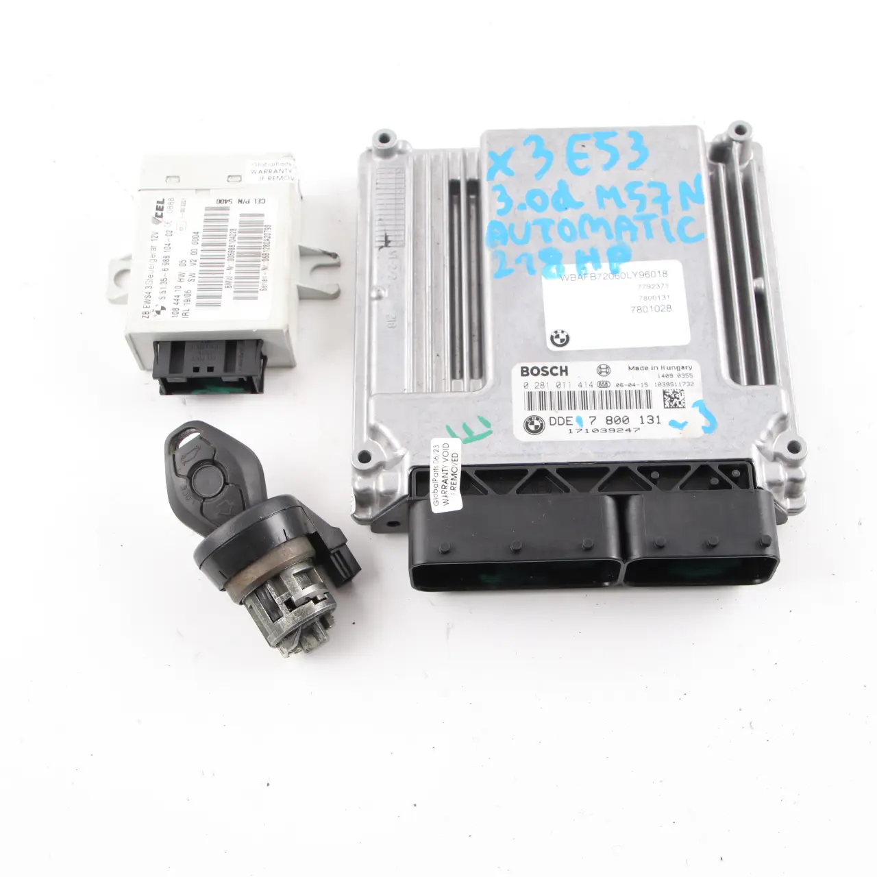 BMW X5 E53 3.0d M57N 218HP ECU Engine Unit Kit DDE 7800131 EWS3 + Key Automatic