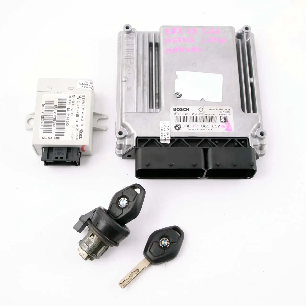 BMW X3 E83 3.0d M57N2 218HP ECU Control Unit Kit DME 7801217 + EWS3 + Key Manual