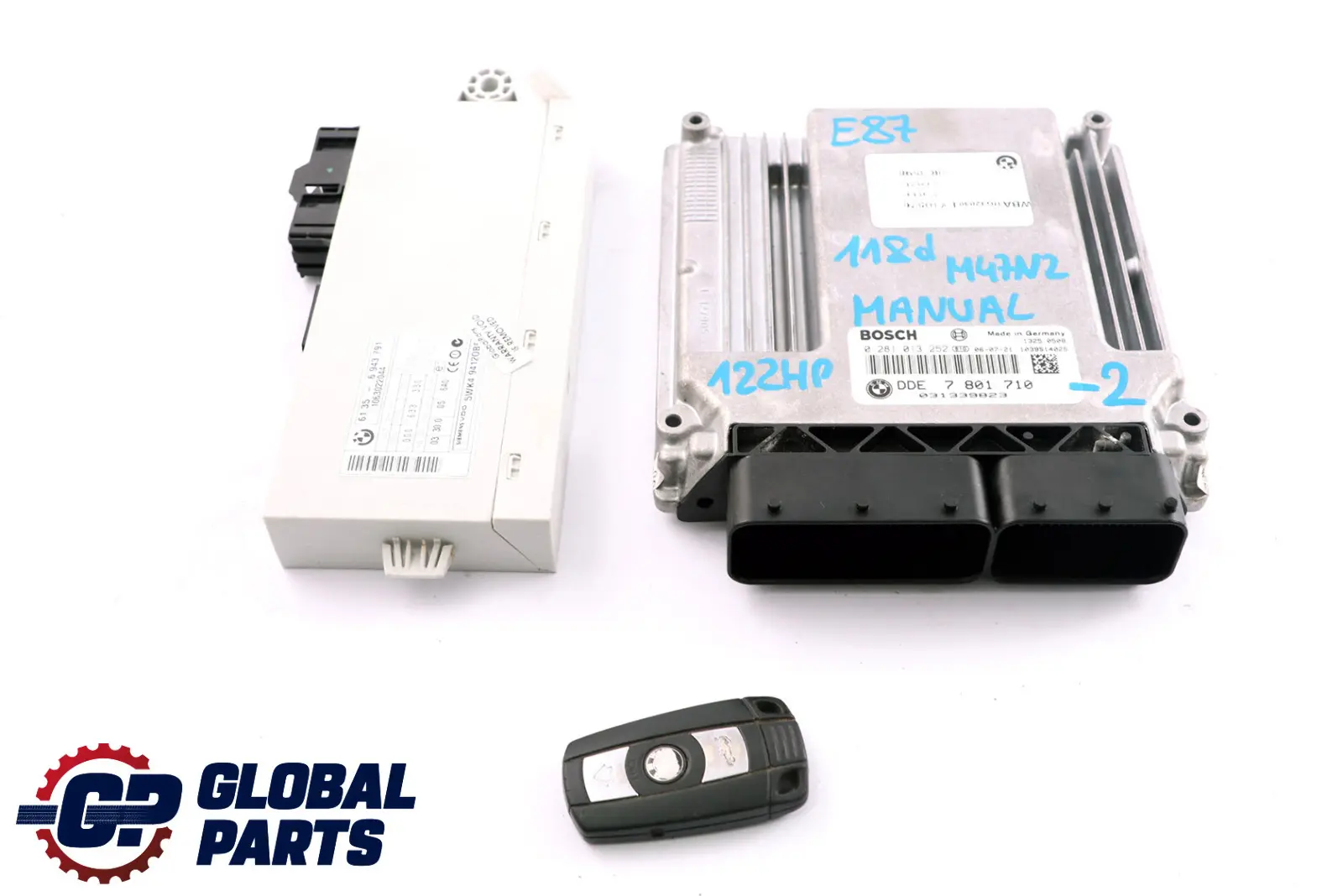 BMW E87 E90 E91 118d 318d M47N2 Engine ECU Kit DDE CAS2 Key 7801710