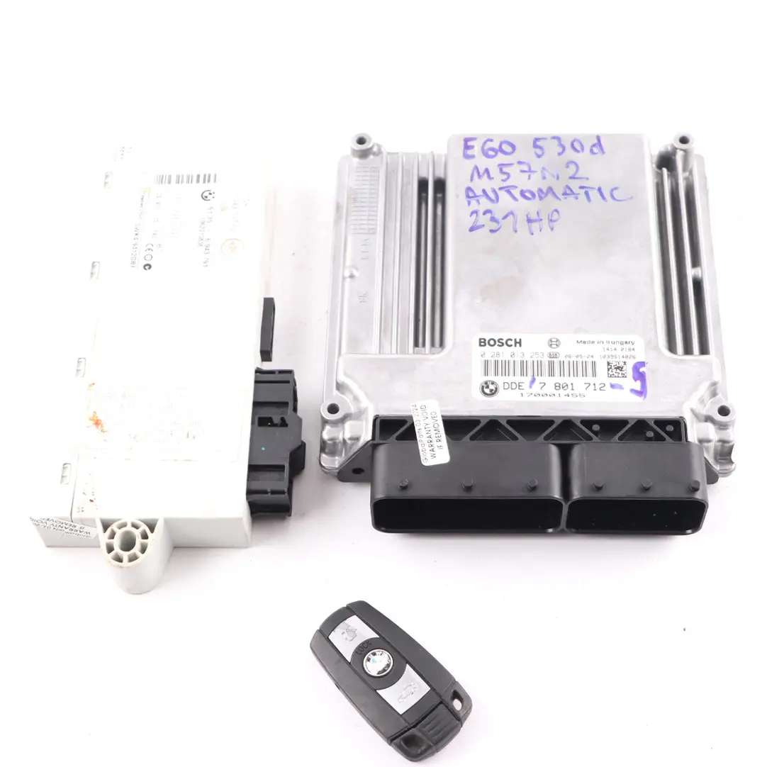 BMW E60 E90 330d 530d M57N2 ECU Engine ECU Kit DDE 7801712 CAS2 + Key Automatic