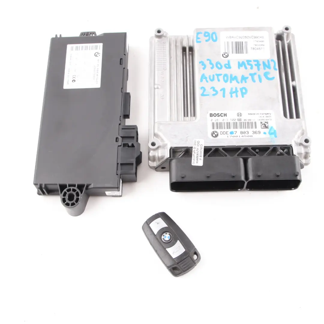 BMW E60 E90 330d 530d M57N2 ECU Engine Kit DDE 7803369 CAS3 + Key Automatic