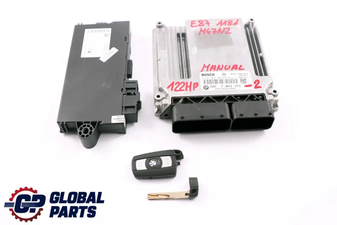 BMW E87 E90 E91 118d 318d M47N2 122HP Engine ECU KIT DDE 7803372 CAS3 + Key