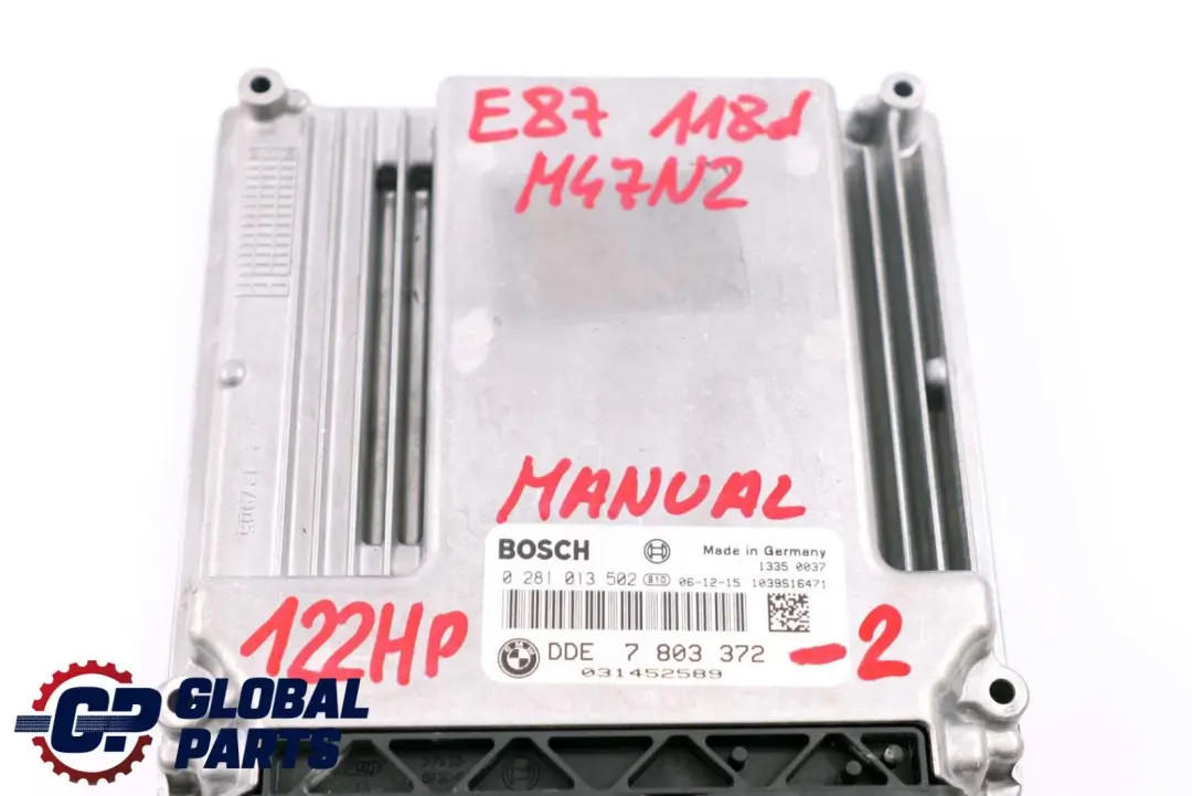 BMW E87 E90 E91 118d 318d M47N2 122HP Engine ECU KIT DDE 7803372 CAS3 + Key