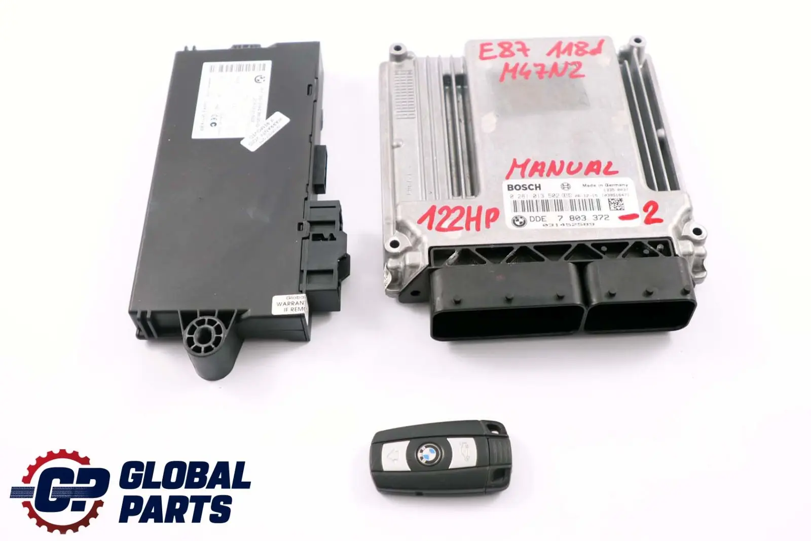 BMW E87 E90 E91 118d 318d M47N2 122HP Engine ECU KIT DDE 7803372 CAS3 + Key