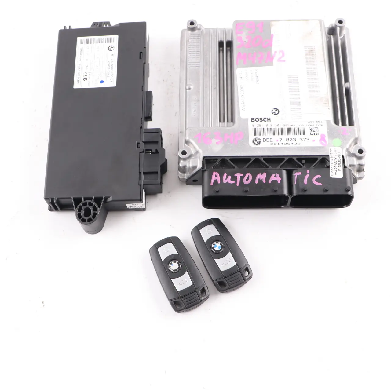 BMW E60 E90 320d 520d M47N2 Engine Control ECU Kit DDE 7803373 Keys CAS3