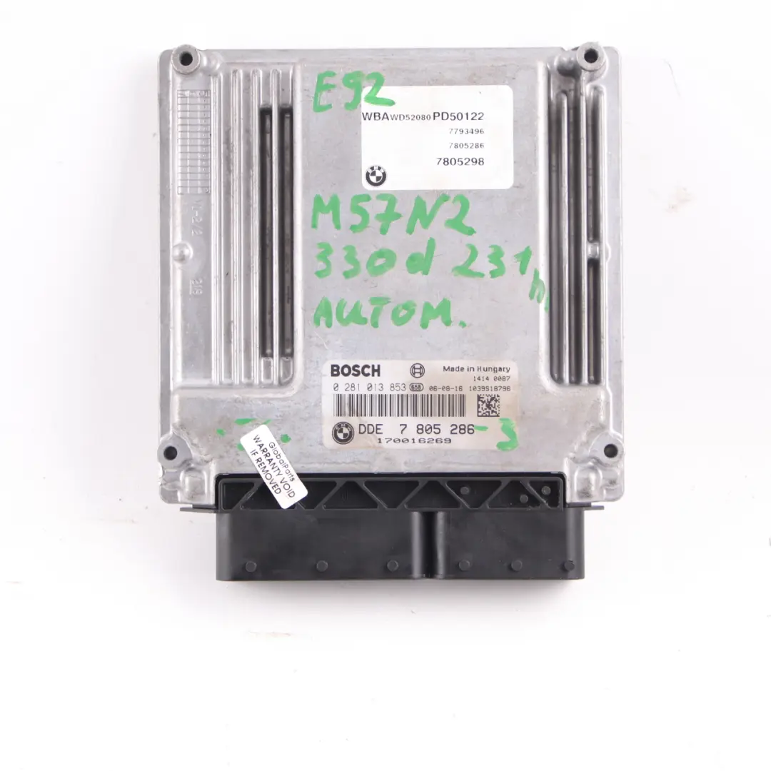 BMW E92 E93 330d M57N2 231HP Engine ECU Kit DDE 7805286 + CAS3 + Key Automatic