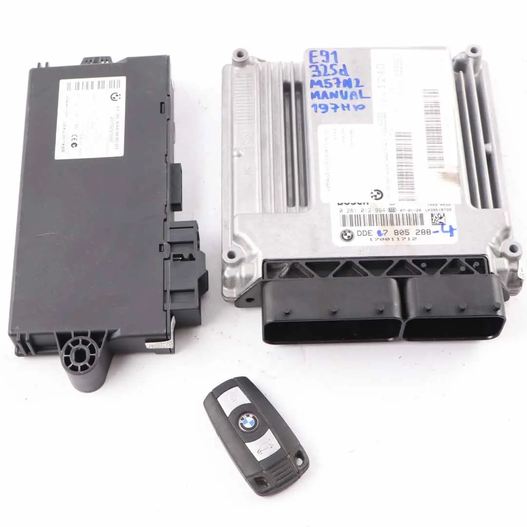 BMW E60 LCI E90 E91 325d 525d M57N2 197HP Engine ECU KIT DDE 7805288 CAS3 Key