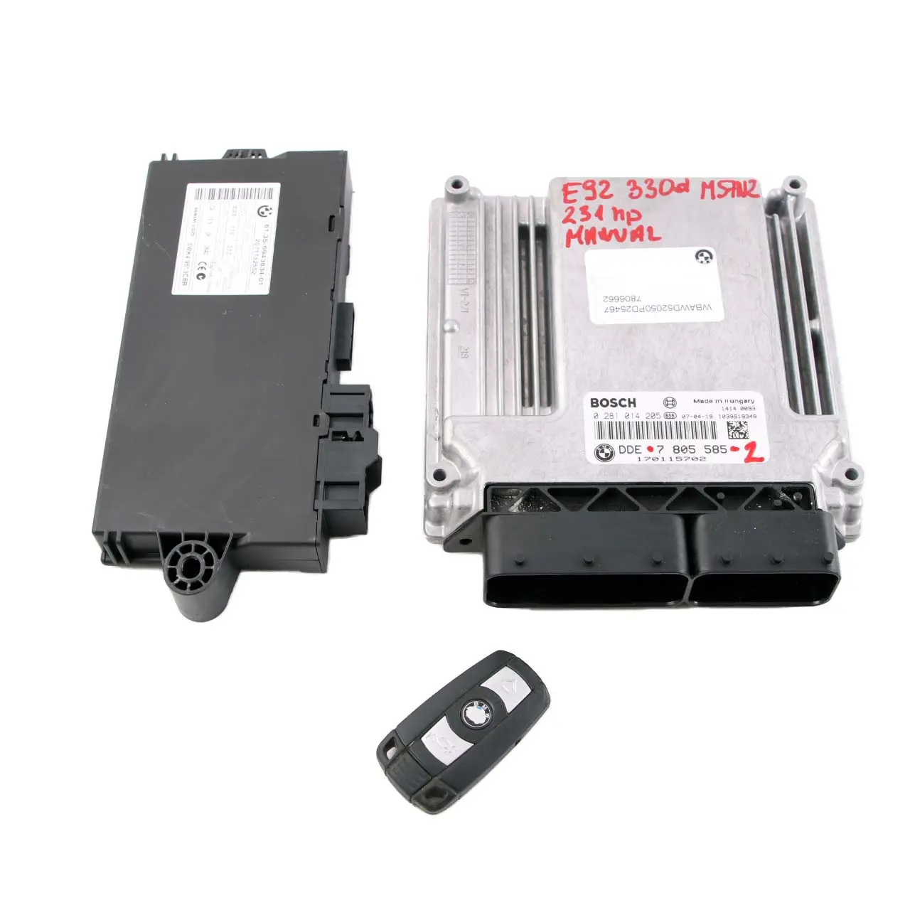 BMW 3 Series E92 E93 Diesel 330d M57N2 231HP ECU Kit DDE 7805585 + CAS3 + Key