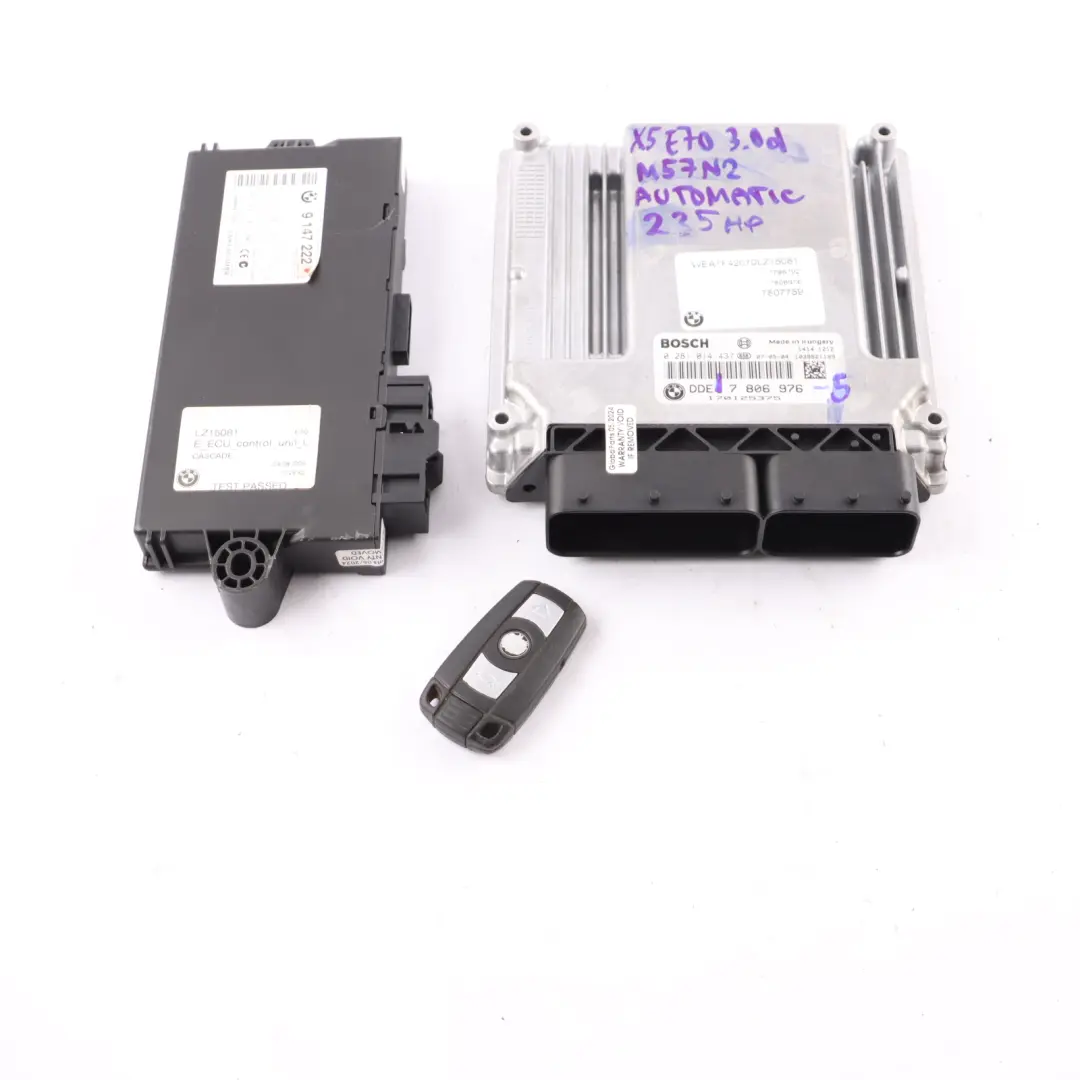 BMW X5 E70 3.0d M57N2 235HP Engine Unit ECU Kit DDE 7806976 CAS3 Key Automatic