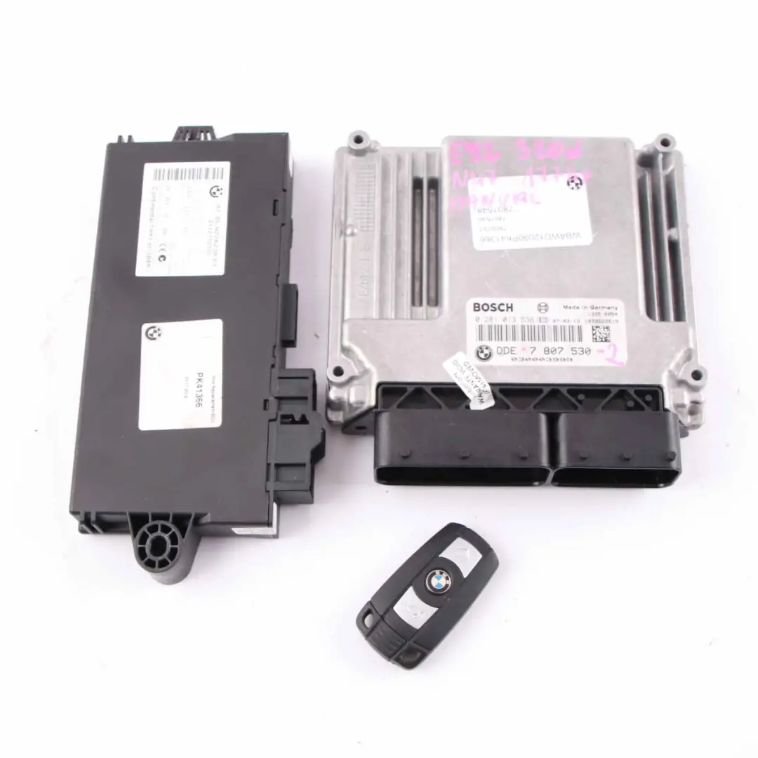 BMW E60 E87 E90 120d 320d 520d Engine N47 ECU Kit DDE 7807530 CAS3 + Key Manual