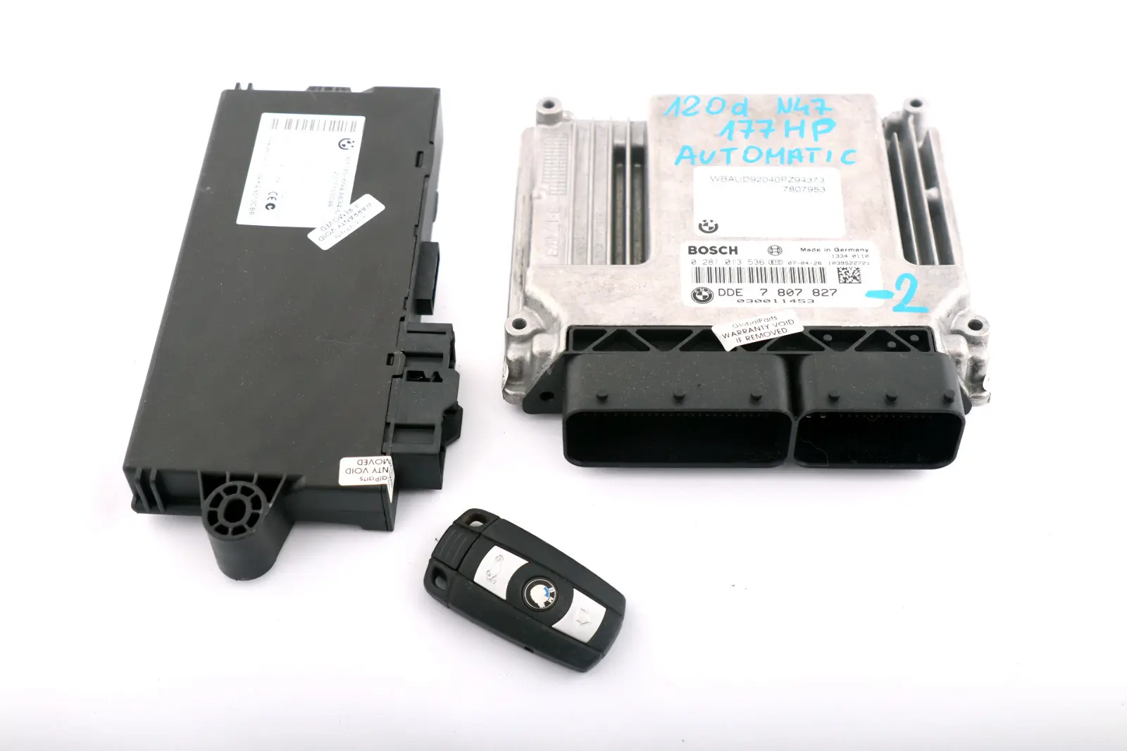 BMW 1 3 5 Series E60 E81 E90 120d 320d N47 Diesel ECU Kit DDE CAS 3 Key 7807827