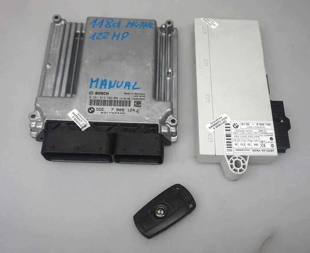 BMW 1 3 E87 E90 E91 118d 318d M47N2 Grundsteuergerät  DDE CAS2 Schlüssel 78081