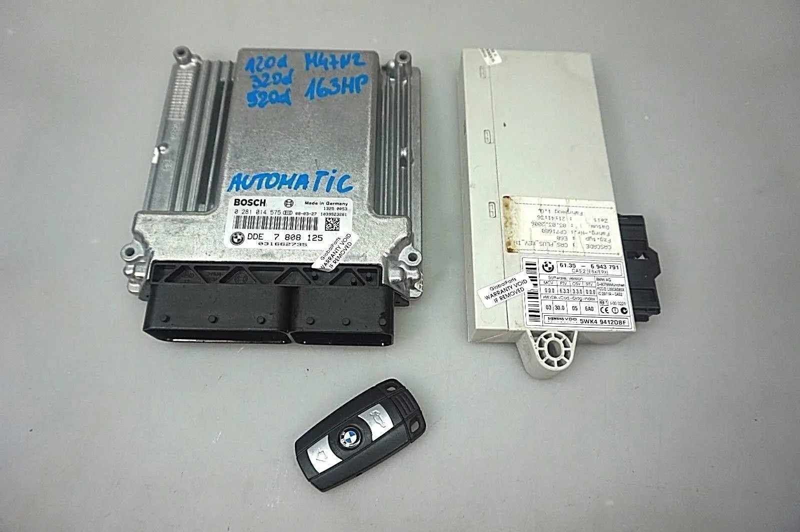 BMW E60 E87 E90 120d 320d 520d Engine M47N2 163HP ECU Kit DDE 7808125 CAS2 Key