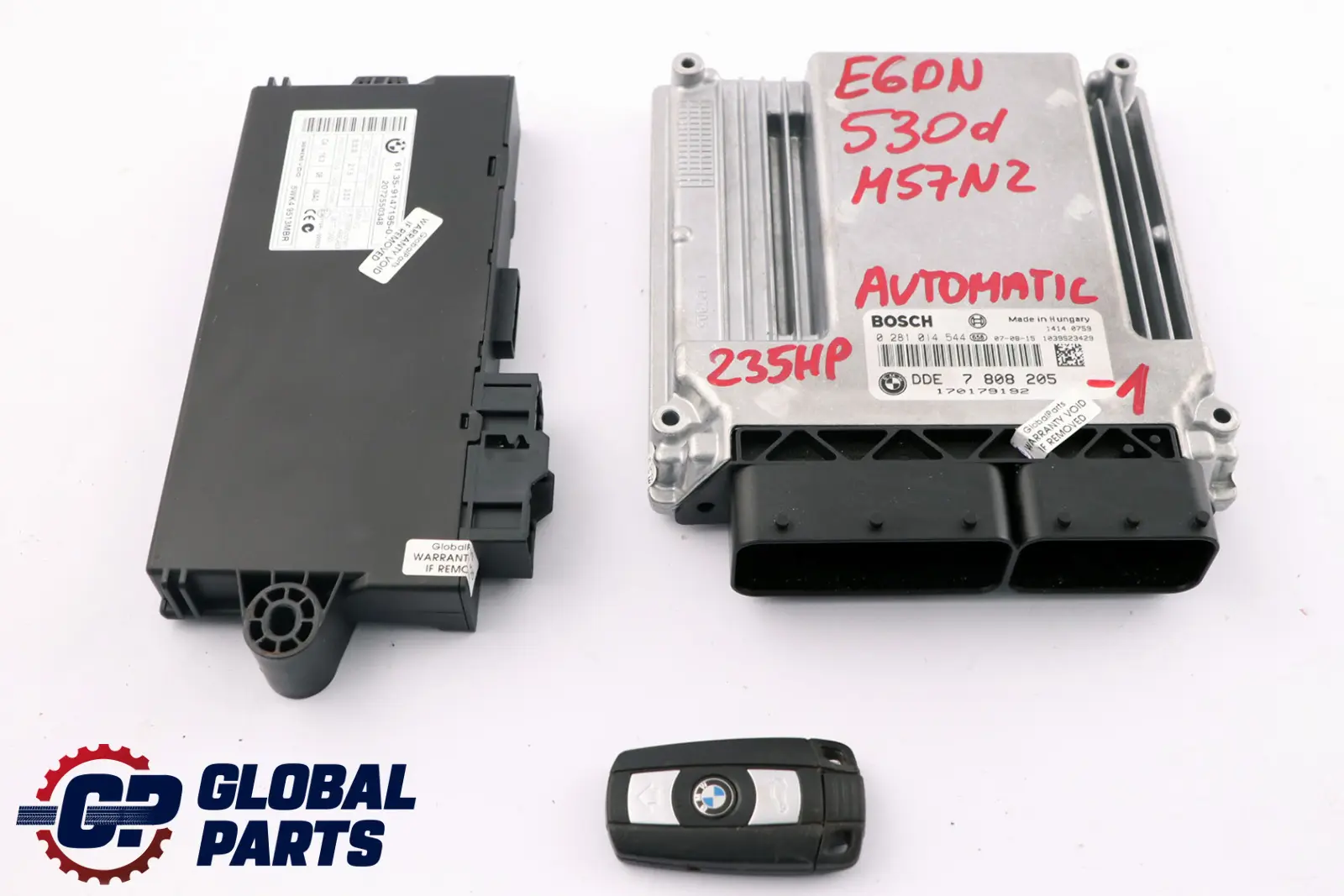 BMW 5 Series E60 E61 LCI 530d M57N2 235HP Engine ECU KIT DDE 7808205 CAS + Key