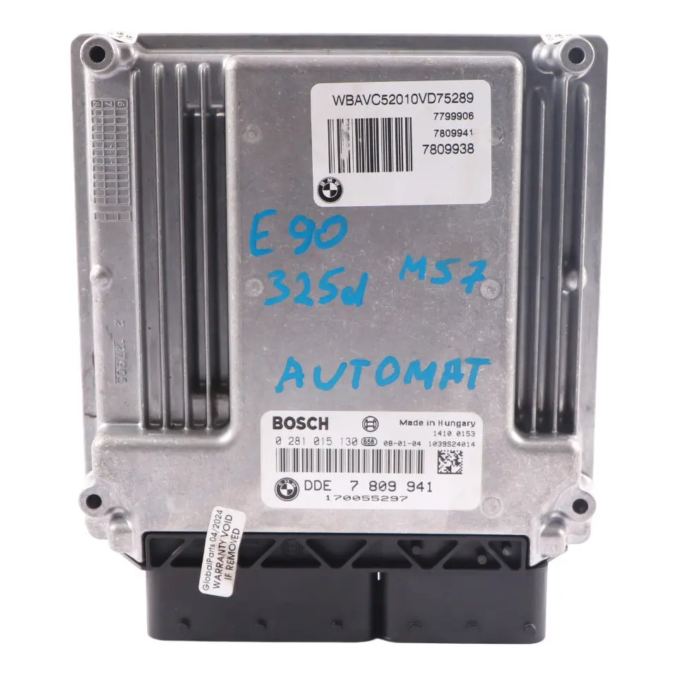 BMW E60 LCI E90 325d 525d M57N2 197HP Motor ECU Unidad DDE 7809941 Automático