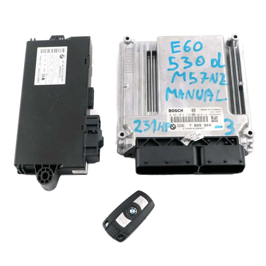 BMW E60 E61 E90 E91 330d 530d M57N2 231HP Engine ECU KIT DDE 7809944 CAS3 + Key