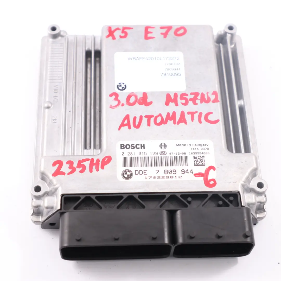 BMW X5 E70 3.0d M57N2 235KM Komputer Silnika ECU KIT DDE 7809944