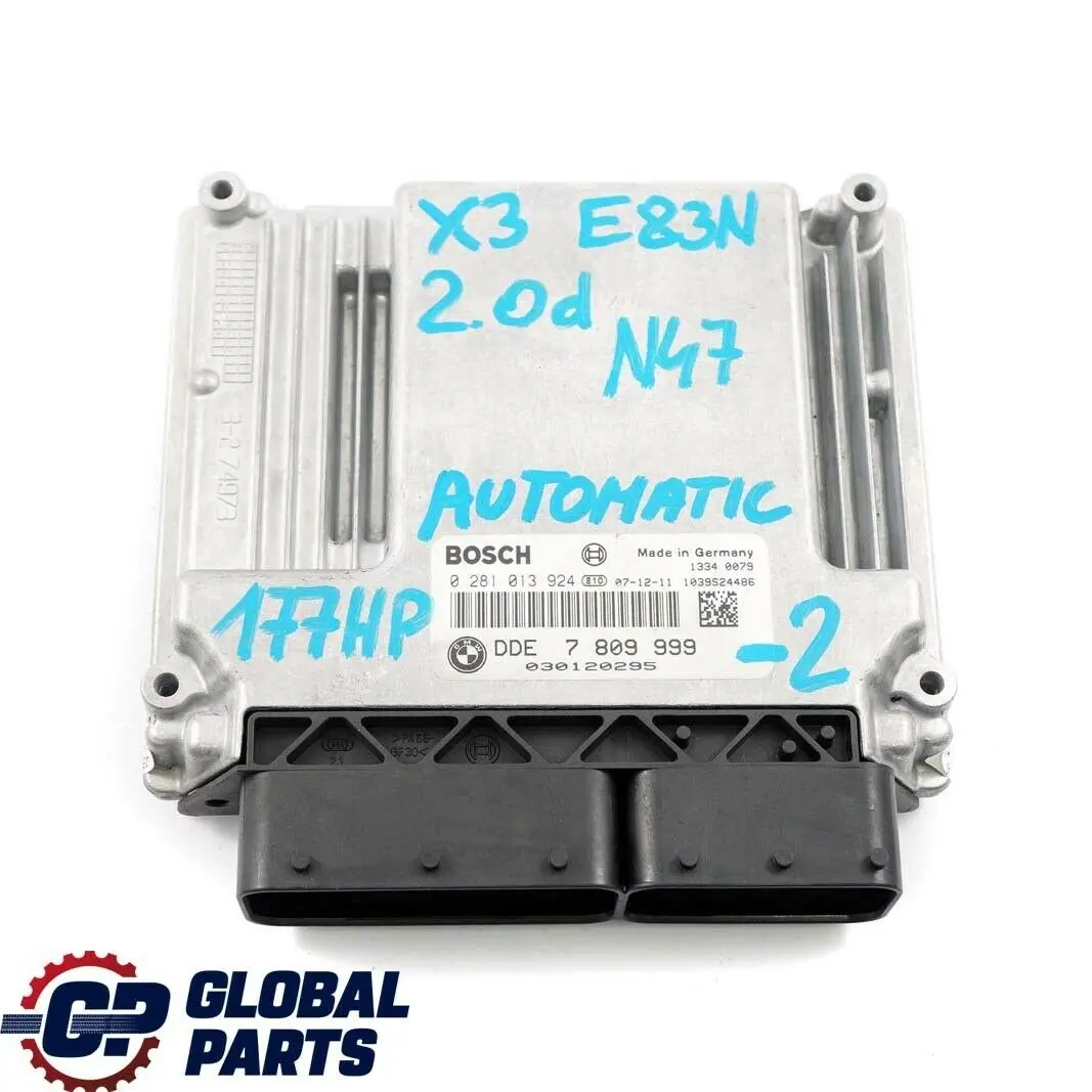 BMW X3 E83 LCI 2.0d N47 Motor Kit ECU DDE 7809999 + EWS IV + Llave Automatica