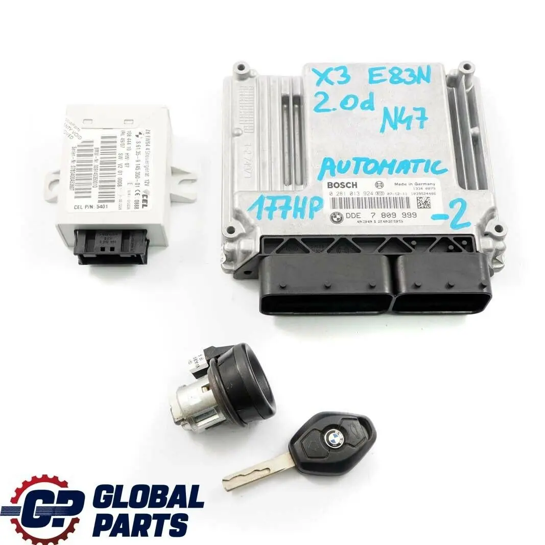 BMW X3 E83 LCI 2.0d N47 Engine ECU Kit DDE 7809999 + EWS IV  + Key Automatic