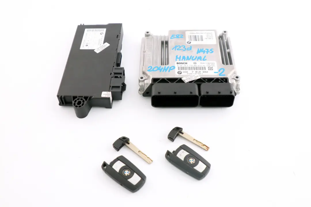 BMW 1 Series E81 E82 E87 LCI N47S 123d ECU Kit DDE CAS 3  Keys 7810002 Manual