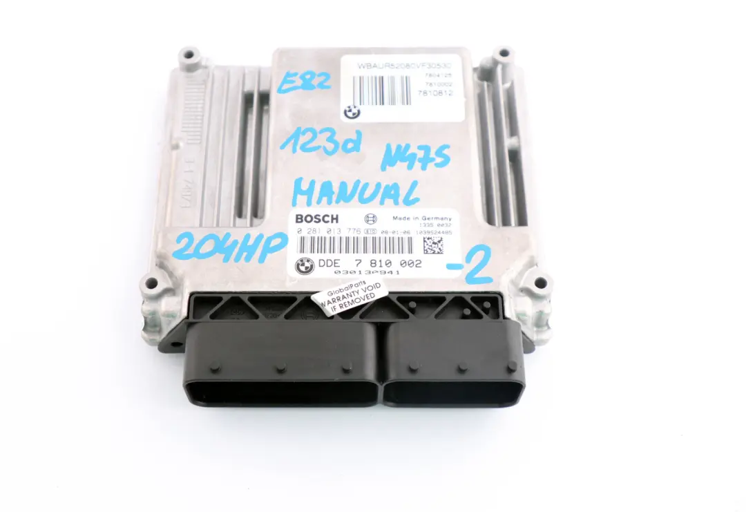 BMW 1 Series E81 E82 E87 LCI N47S 123d ECU Kit DDE CAS 3  Keys 7810002 Manual