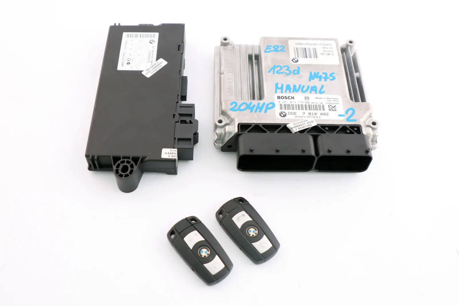 BMW 1 Series E81 E82 E87 LCI N47S 123d ECU Kit DDE CAS 3 Keys 7810002 Manual