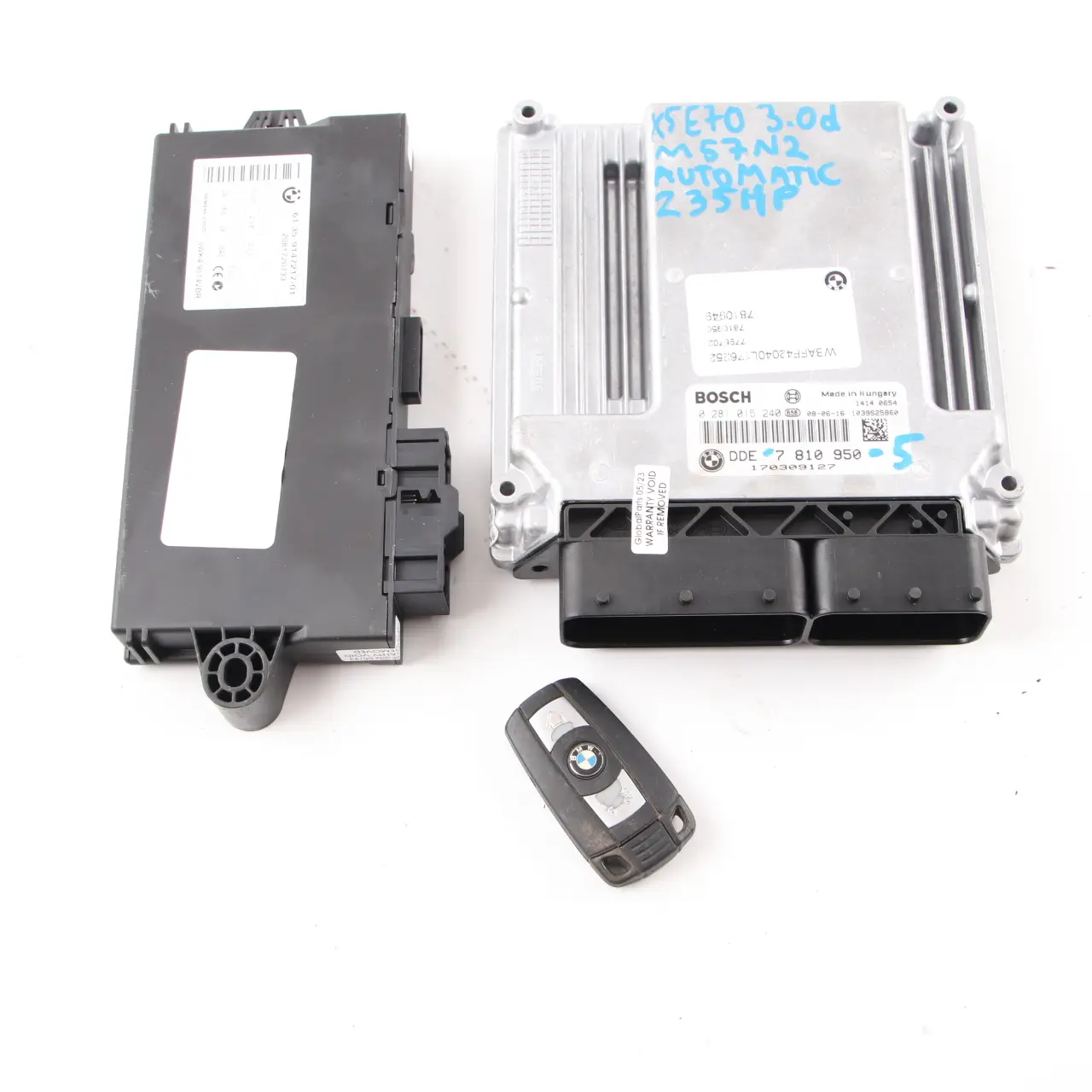 BMW E70 3.0d M57N2 235HP Engine ECU KIT DDE 7810950 CAS3 Key Automatic