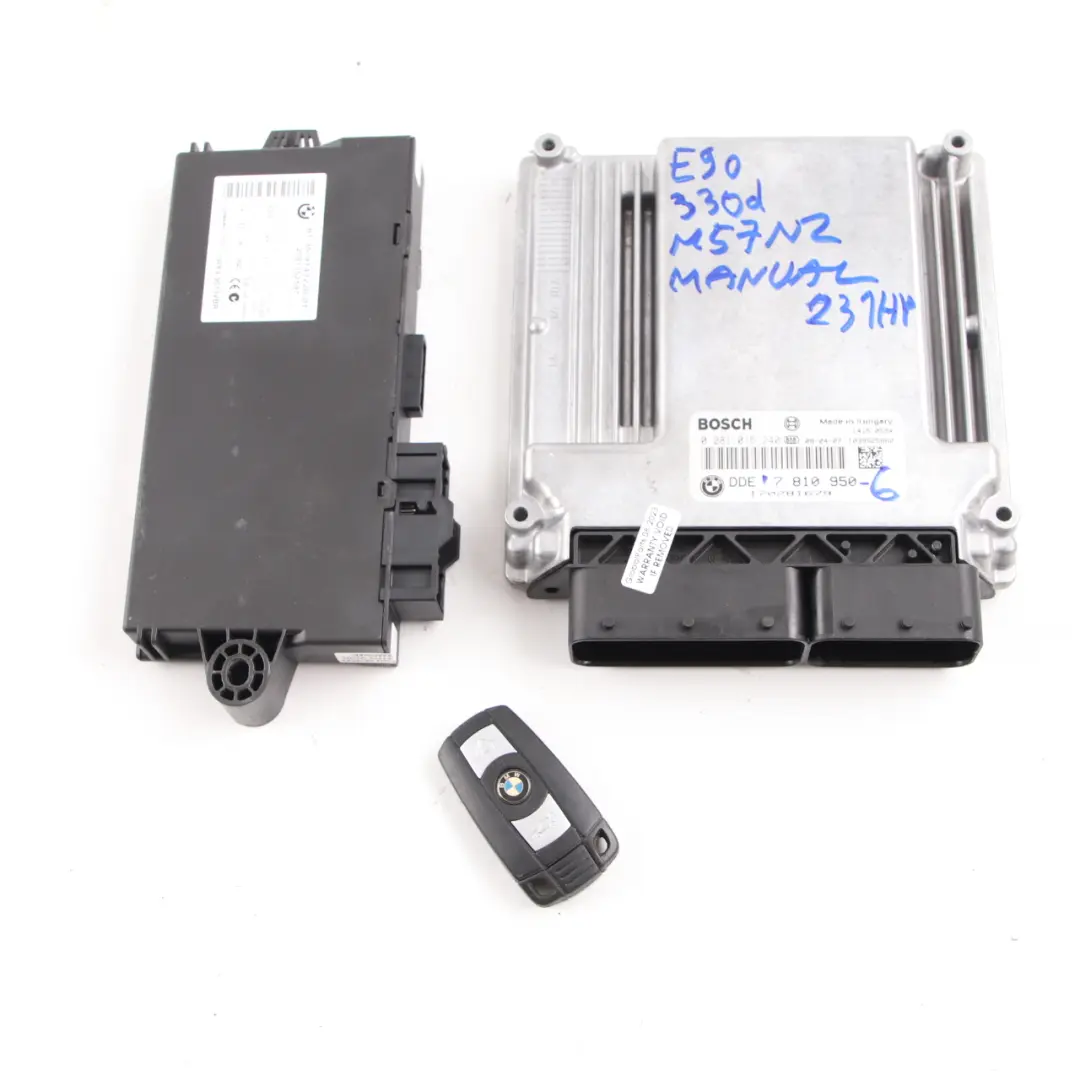 BMW E90 330d M57N2 231HP Engine ECU KIT DDE 7810950 CAS3 Key Manual