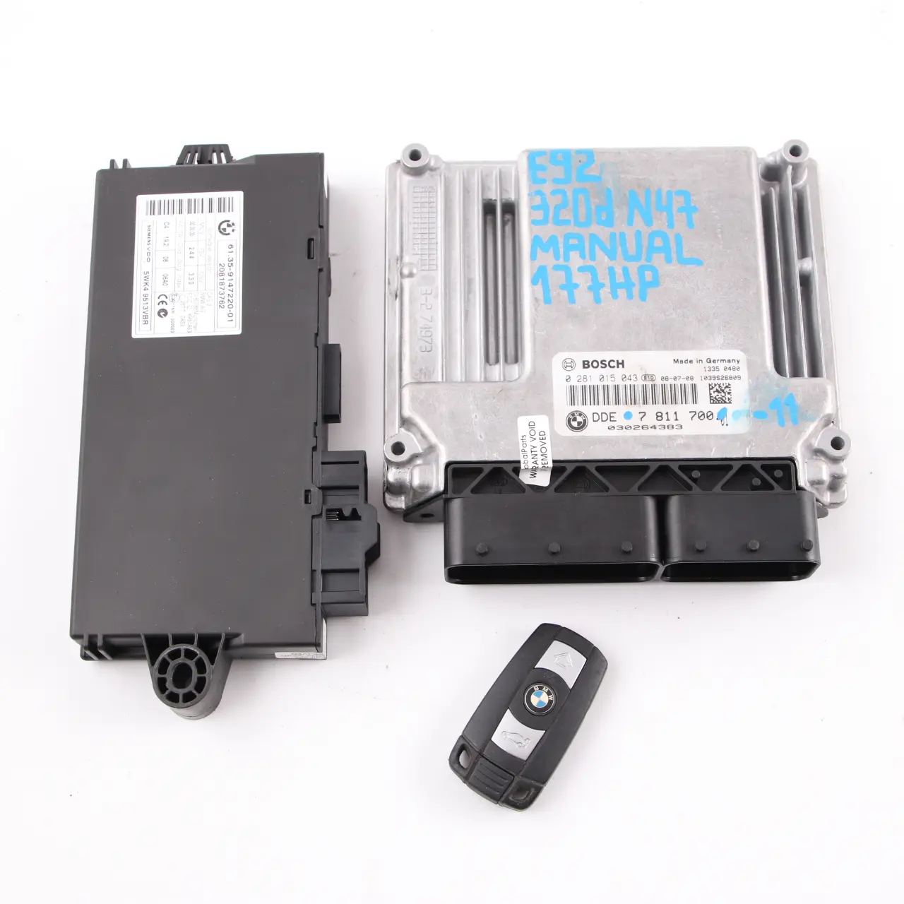 BMW E87 E90 120d 320d 520d N47 177HP ECU KIT DDE 7811700 CAS3 Clave Manual