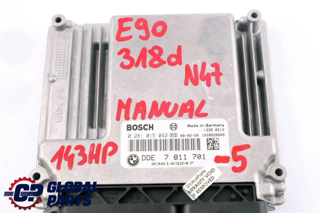 BMW E87 LCI E90 118d 318d N47 Diesel ECU KIT DDE 7811701   CAS3   2 Keys Manual