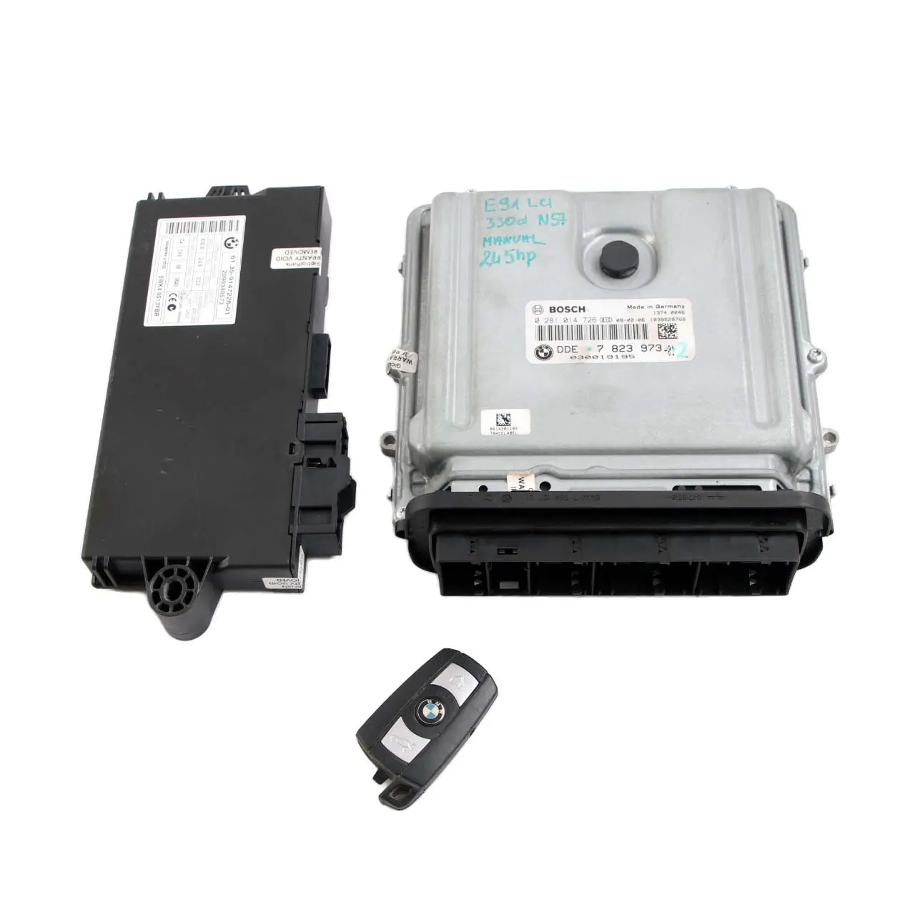 BMW E90 E91 LCI E92 330d Diesel N57 245HP ECU Engine Kit DDE 7823973 CAS3 + Key