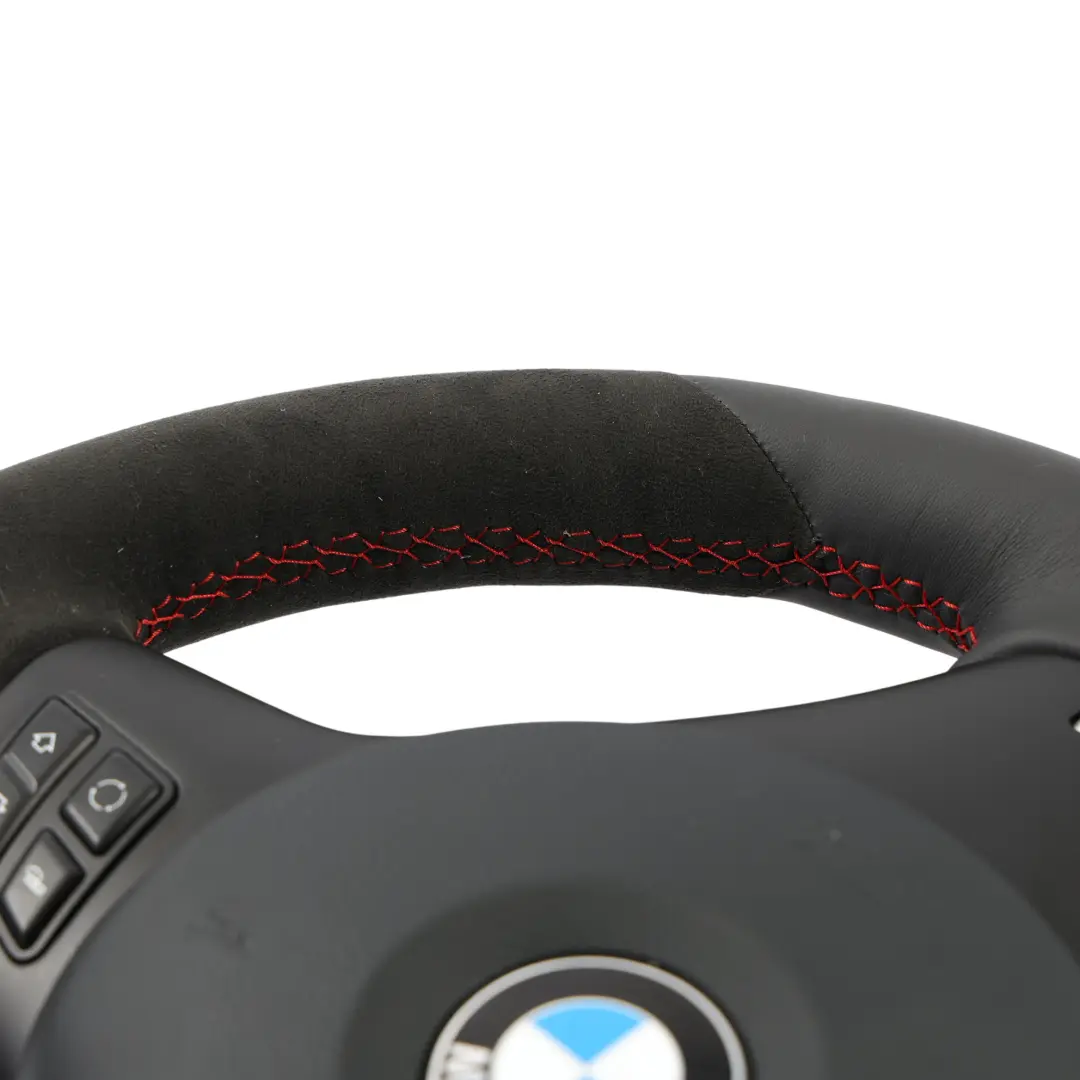 BMW E81 E87 E90 E91 E92 NUEVO Volante Grueso M Sport De Cuero Negro Alcantara