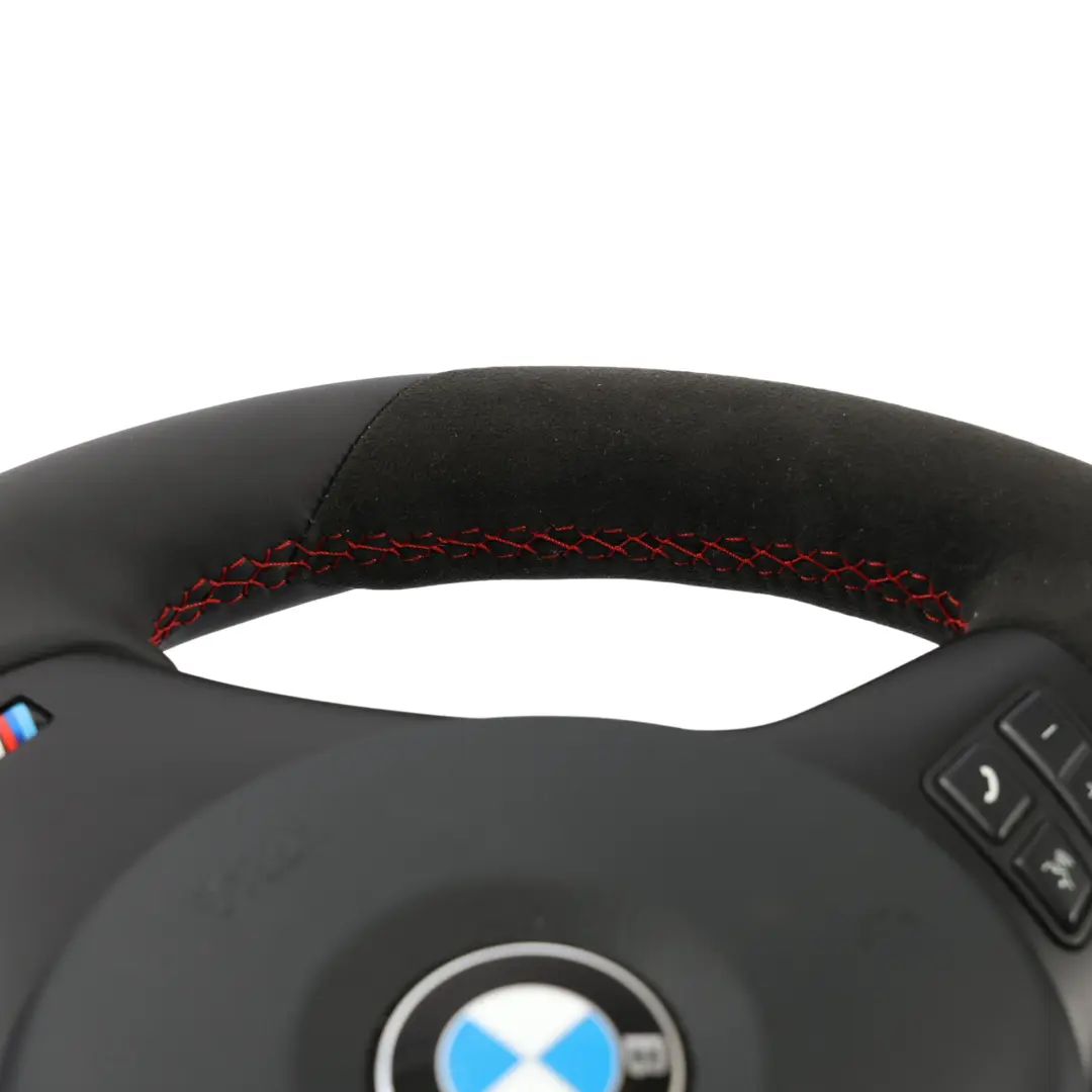 BMW E81 E87 E90 E91 E92 NUEVO Volante Grueso M Sport De Cuero Negro Alcantara