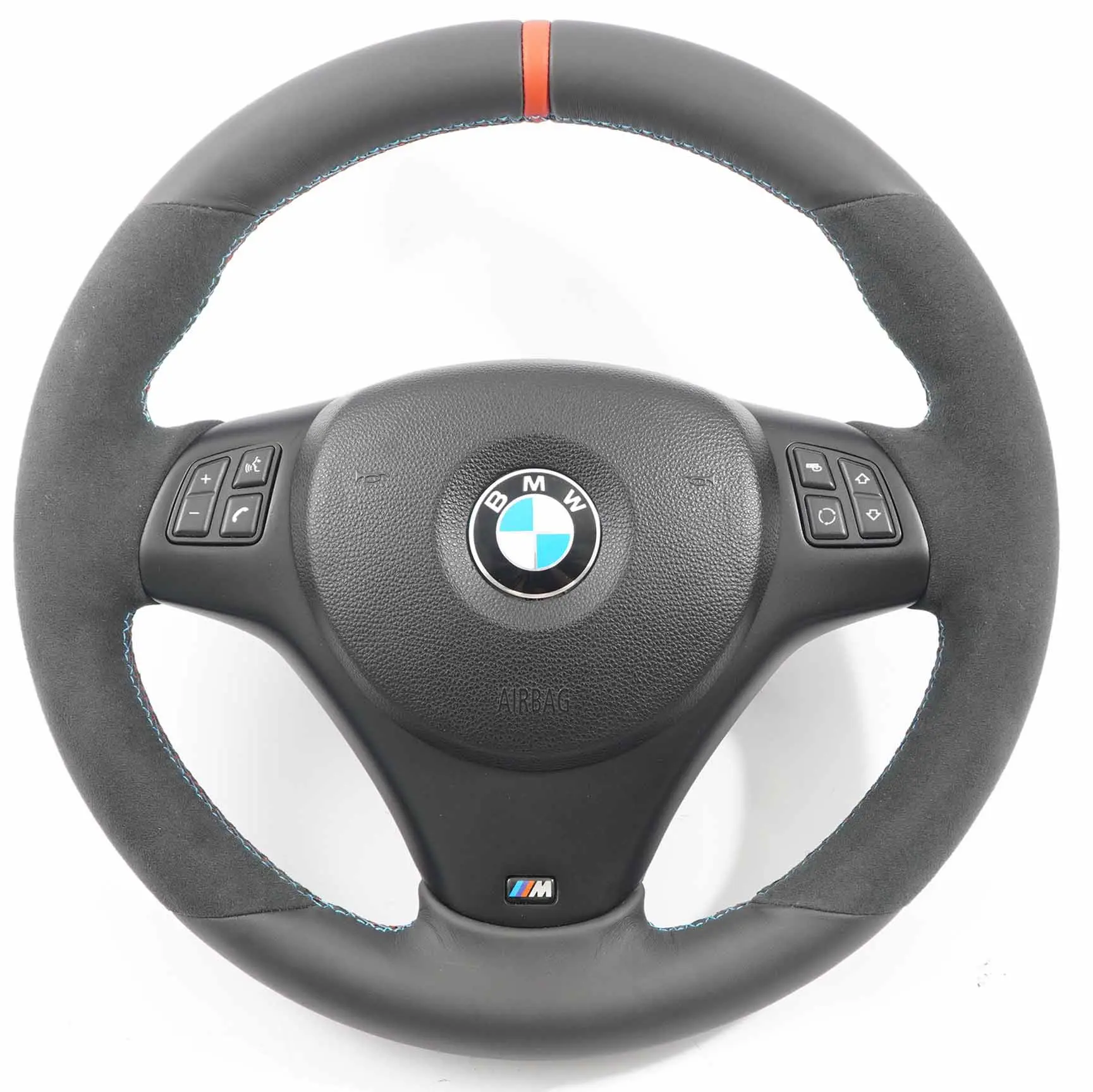 BMW E81 E82 E87 E90 E91 E92 Nuevo Volante De Cuero Negro Manillar Grueso Airbag