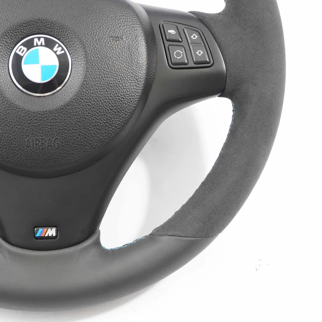 BMW E81 E82 E87 E90 E91 E92 Nuevo Volante De Cuero Negro Manillar Grueso Airbag