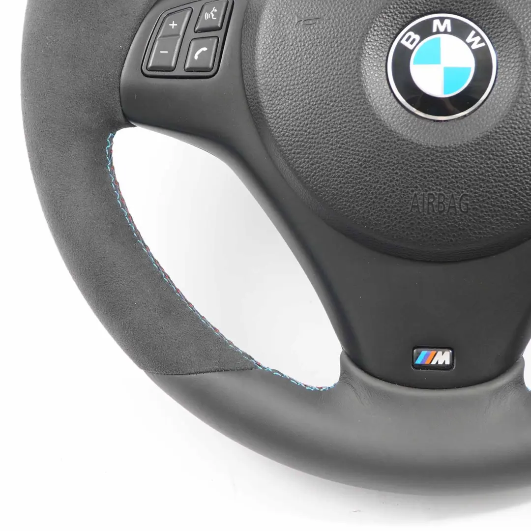 BMW E81 E82 E87 E90 E91 E92 Nuevo Volante De Cuero Negro Manillar Grueso Airbag