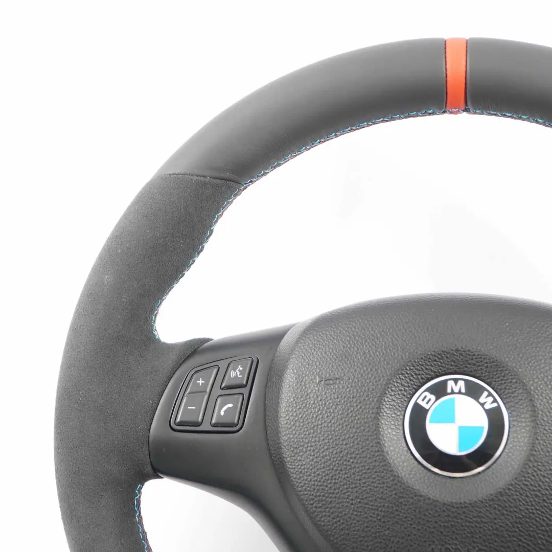 BMW E81 E82 E87 E90 E91 E92 Nuevo Volante De Cuero Negro Manillar Grueso Airbag