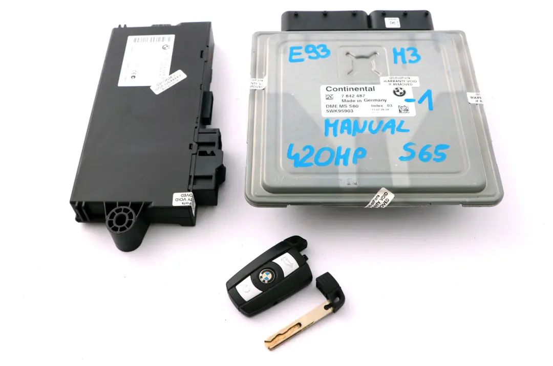 BMW 3 Series E90 E92 E93 M3 S65 420HP ECU Kit DME + CAS3 + Key 7842487 Manual