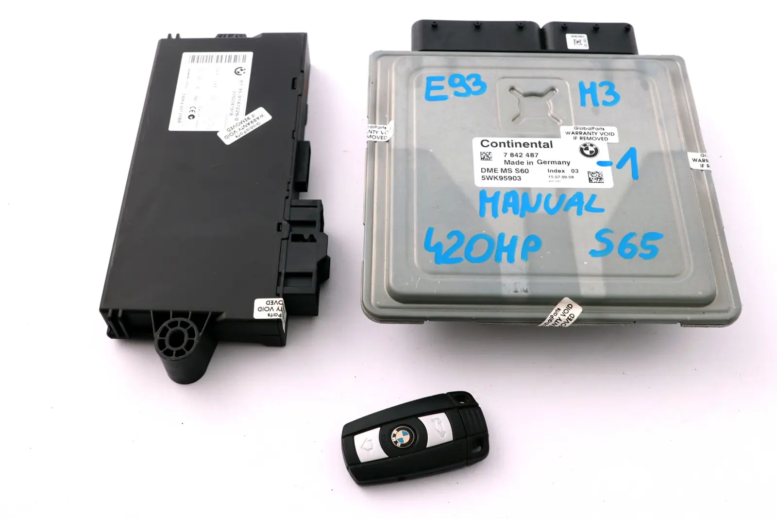 BMW 3 Series E90 E92 E93 M3 S65 420HP ECU Kit DME + CAS3 + Key 7842487 Manual