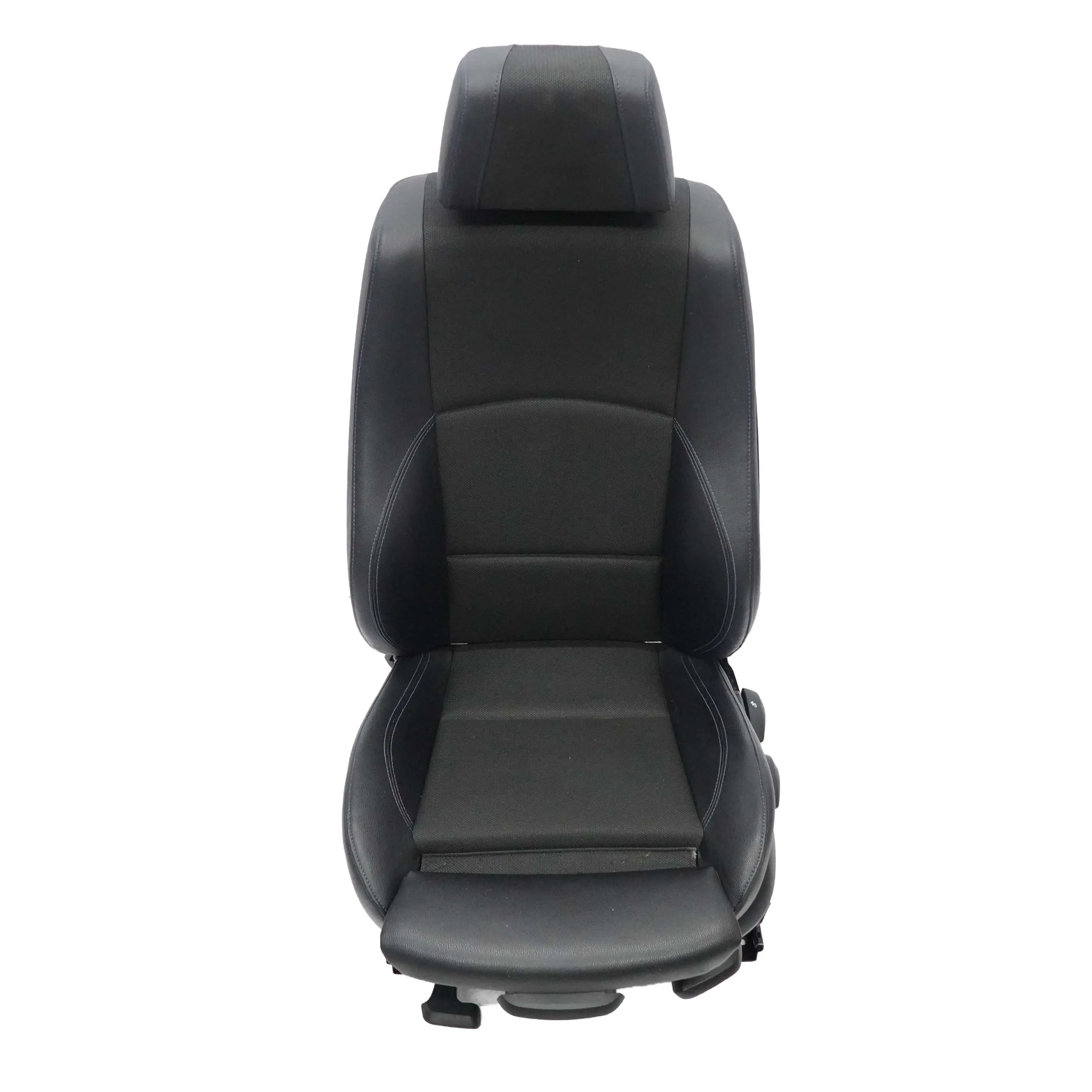 BMW E87 Asiento Deportivo Delantero Izqueirdo Imitacion Cuero Tejido Azul Hilo