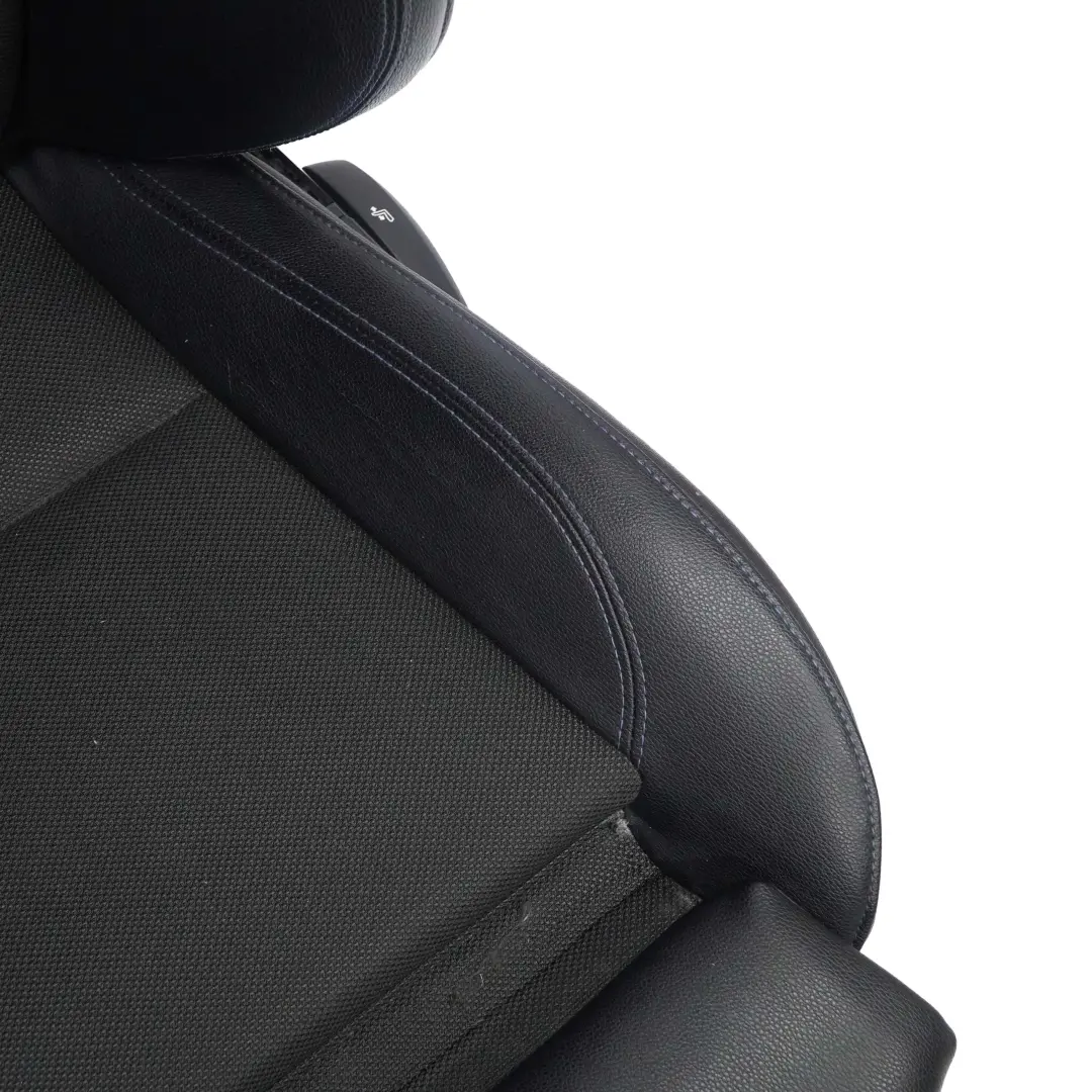 BMW E87 Sport Front Left N/S Seat Cloth Imitation Leather Flashpoint Blue Thread