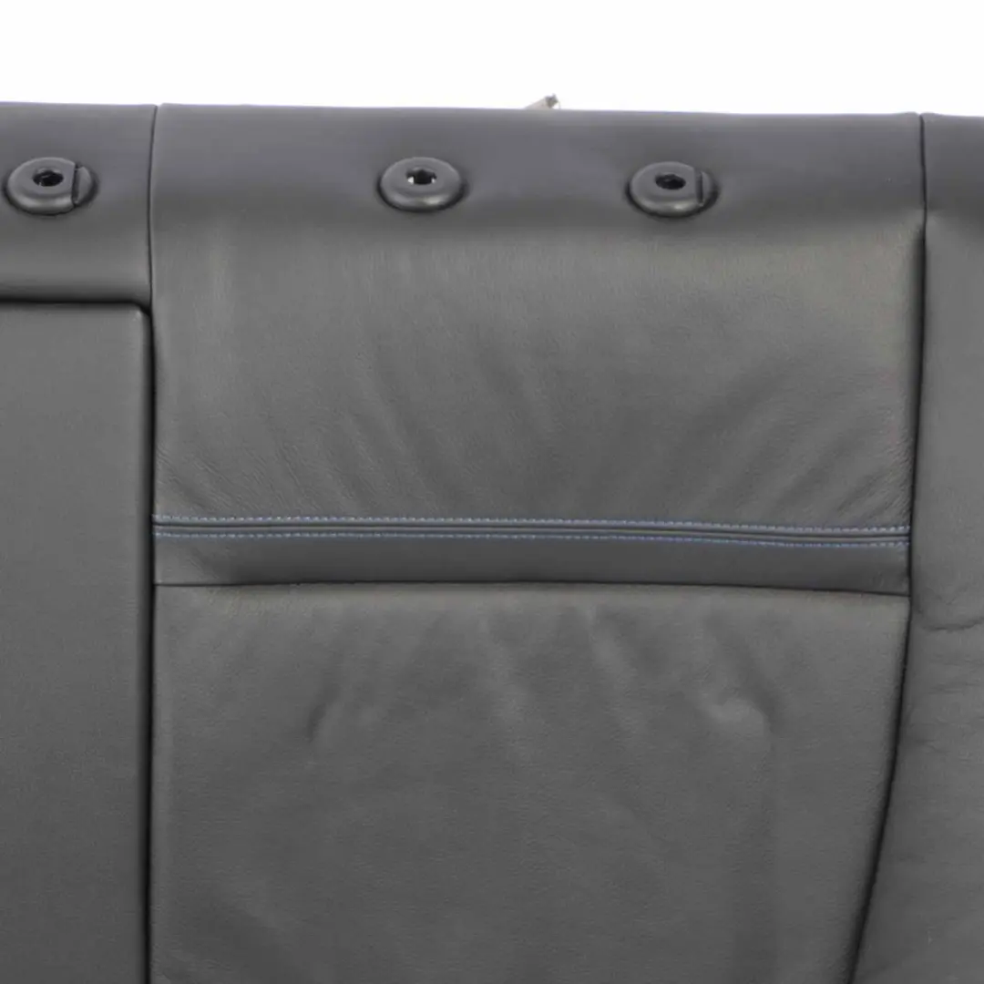 BMW E90 LCI Rear Seat Backrest Back Cover Leather Dakota Black Blue Seam