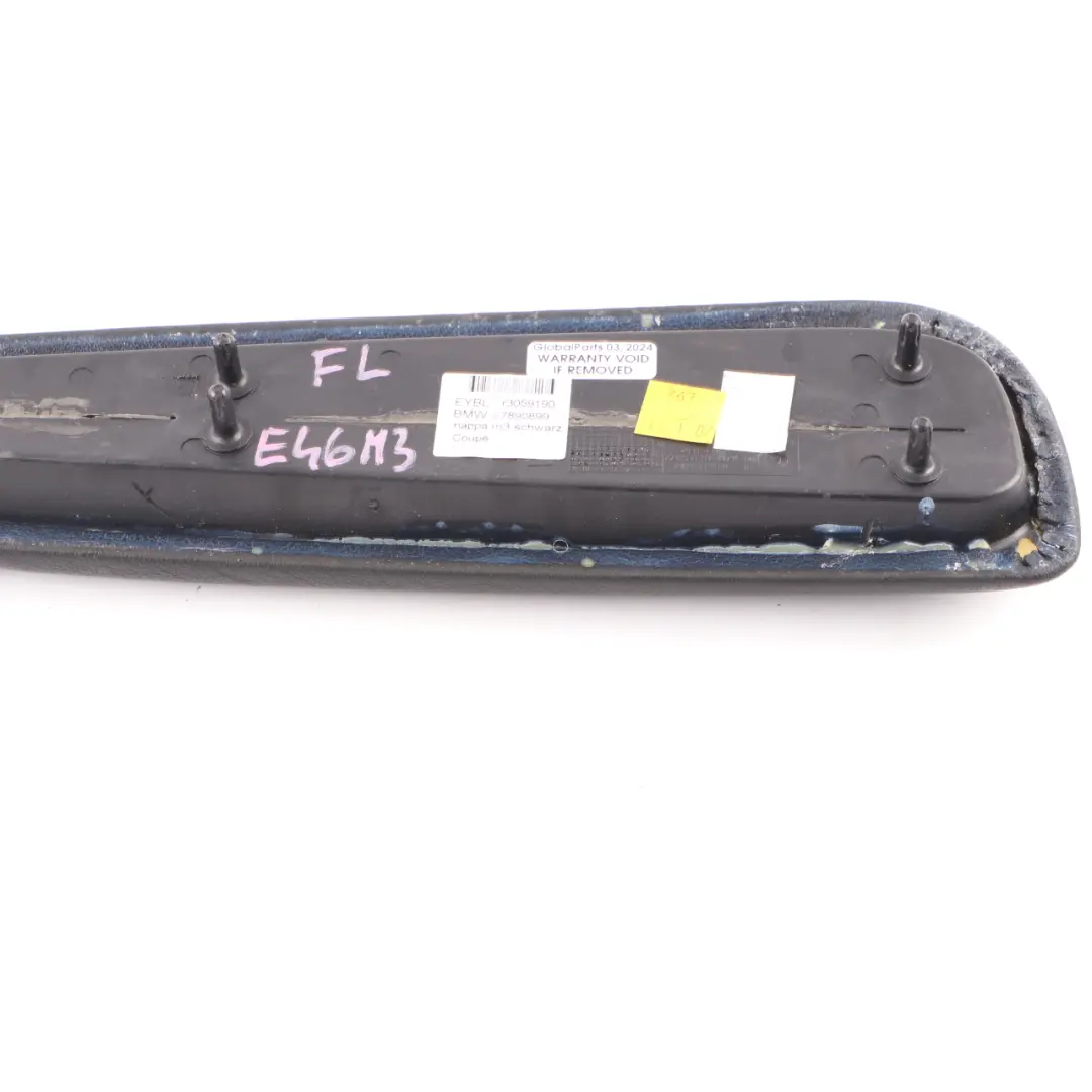 BMW E46 M3 Coupe Front Door Left N/S Armrest Upper Leather Nappa Black 7890899