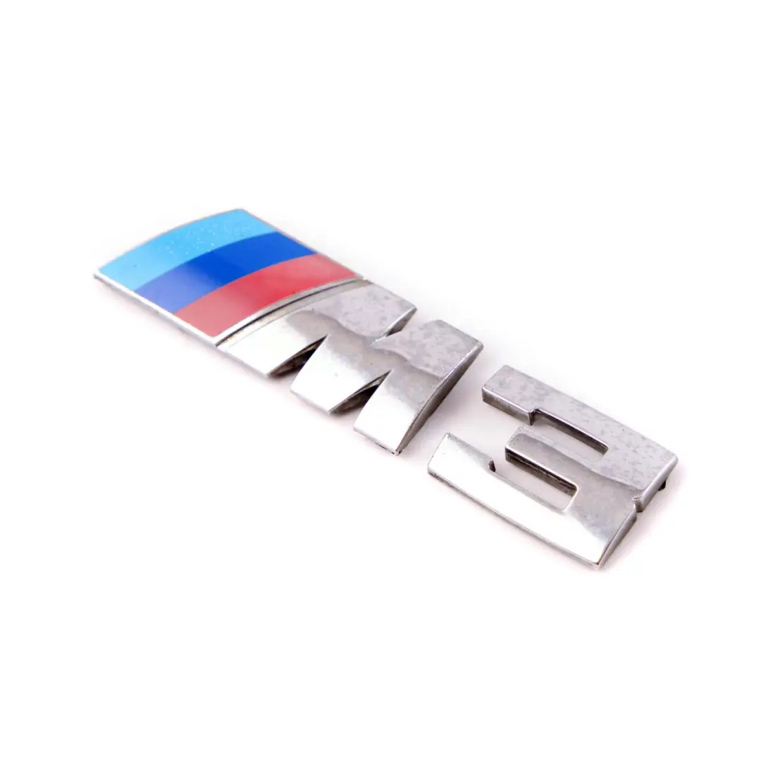 BMW E46 M3 Emblem Lettering Chrome Rear Adhered Boot Trunk Lid Badge Tri-Colour