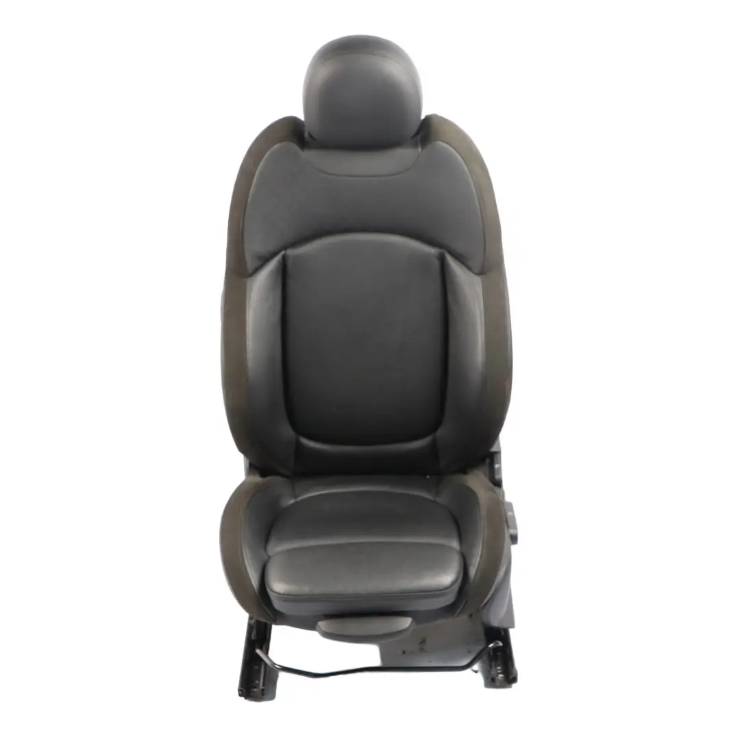 Mini F55 Front Seat Sport Left N/S Heated Leather Cross Punch Carbon Black